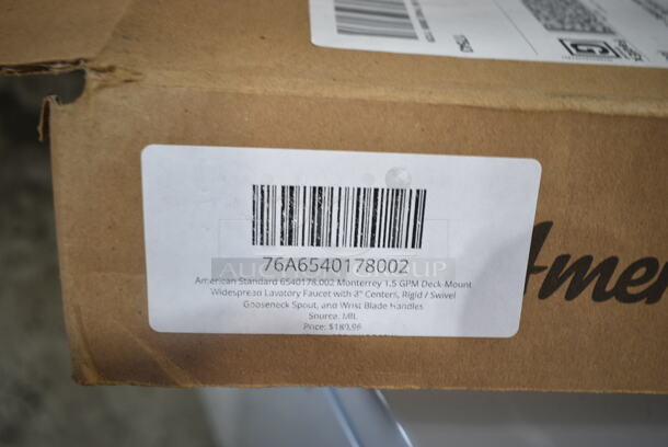 2 BRAND NEW SCRATCH AND DENT! Items Including American Standard 6540178.002 Monterrey 1.5 GPM Deck-Mount Widespread Lavatory Faucet with 8" Centers, Rigid / Swivel Gooseneck Spout, and Wrist Blade Handles and American Standard 6055205.002 Innsbrook Selectronic 0.5 GPM Deck-Mount Battery-Operated Touchless Lavatory Faucet. 2 Times Your Bid!  - Image 4 of 8