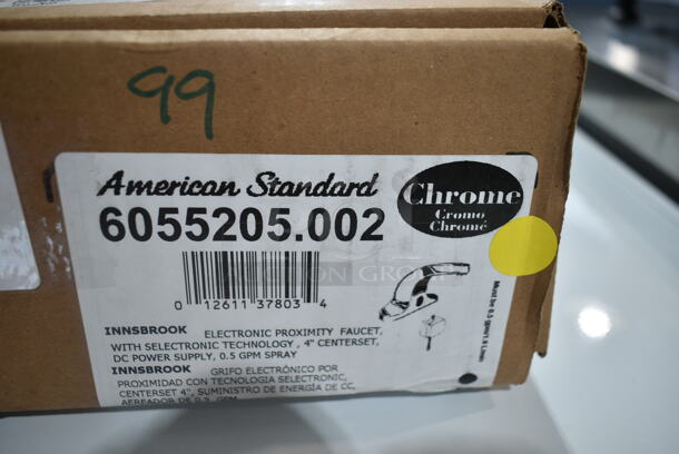 2 BRAND NEW SCRATCH AND DENT! Items Including American Standard 6540178.002 Monterrey 1.5 GPM Deck-Mount Widespread Lavatory Faucet with 8" Centers, Rigid / Swivel Gooseneck Spout, and Wrist Blade Handles and American Standard 6055205.002 Innsbrook Selectronic 0.5 GPM Deck-Mount Battery-Operated Touchless Lavatory Faucet. 2 Times Your Bid!  - Image 8 of 8
