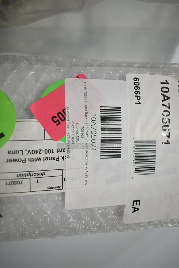 3 BRAND NEW SCRATCH AND DENT! Items Including 9223522002 Vollrath 352200-2 1/4" and 1/2" Push Block for InstaCut 5.1 Dicer or Slicer, 10A705071 Anfim 705071 Luna Back Panel with Power Board for 704828 and 705168, 177PMX40HCA Avantco 177PMX40HCA Center Axle for MX40H. 3 Times Your Bid!  - Image 7 of 9
