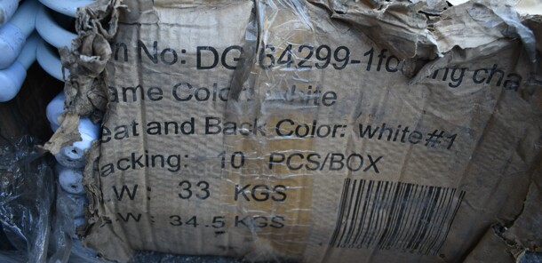 Box of 10 BRAND NEW SCRATCH AND DENT! Lancaster Table & Seating 384DG64299WH White Textured and Contoured Folding Chair. May Be Missing Pieces. - Image 3 of 3