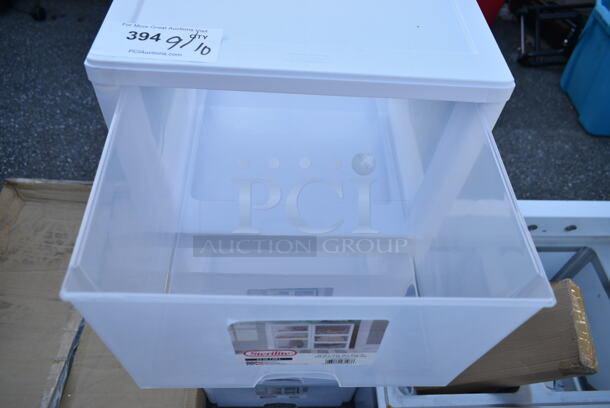 BRAND NEW SCRATCH AND DENT! Sterilite White and Clear Poly 4 Drawer Filer.  - Image 4 of 5