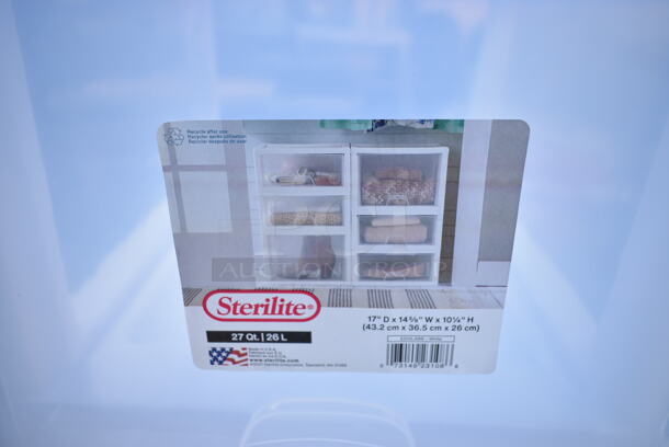 BRAND NEW SCRATCH AND DENT! Sterilite White and Clear Poly 4 Drawer Filer.  - Image 5 of 5