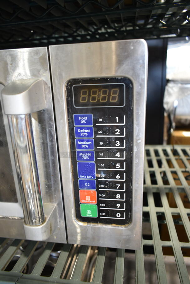 Waring WMO90 Stainless Steel Commercial Countertop Microwave Oven. 120 Volts, 1 Phase.  - Image 3 of 5