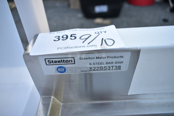 BRAND NEW SCRATCH AND DENT! Steelton 522BS3T38 3 Bowl 18 Gauge Underbar Sink - 38" x 18 3/4" - Image 8 of 8