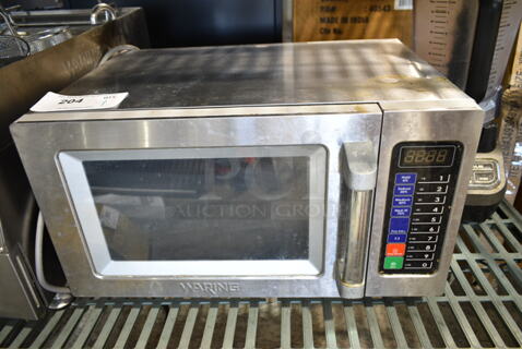 Waring WMO90 Stainless Steel Commercial Countertop Microwave Oven. 120 Volts, 1 Phase. 