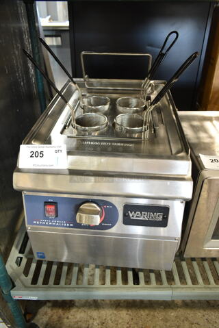 Waring WPC100 Stainless Steel Commercial Countertop Electric Powered Pasta Cooker. 208/240 Volts, 1 Phase. 
