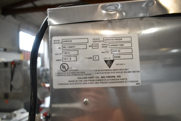 BRAND NEW SCRATCH AND DENT! Vulcan VHFA18 Metal Commercial Full Size Non-Insulated Heated Holding Cabinet on Commercial Casters. 120 Volts, 1 Phase. Tested and Working! - Image 12 of 12
