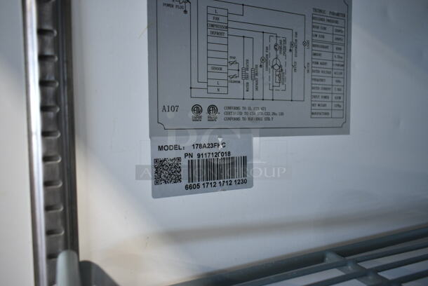 Avantco 178A23FHC Stainless Steel Commercial Single Door Reach In Freezer w/ Poly Coated Racks on Commercial Casters. 115 Volts, 1 Phase. Tested and Working! - Image 5 of 5