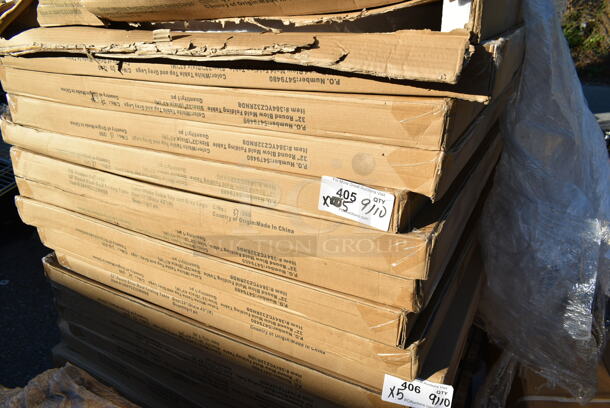 5 BRAND NEW SCRATCH AND DENT! Lancaster Table & Seating 384YCZ32RNDB 32" Round Granite White Heavy-Duty Blow Molded Bar Height Plastic Folding Table. May Be Missing Pieces. 5 Times Your Bid!  - Image 2 of 4