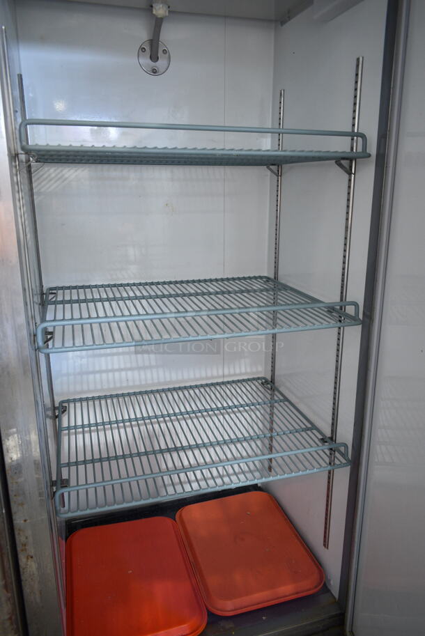 Avantco 178A19FHC Stainless Steel Commercial Single Door Reach In Freezer w/ Poly Coated Racks on Commercial Casters. 115 Volts, 1 Phase. Tested and Working! - Image 3 of 4