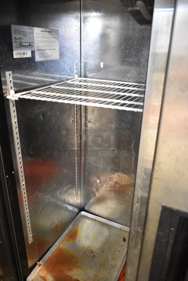 Blue Air BSF72T Stainless Steel Commercial 3 Door Reach In Freezer w/ Poly Coated Racks on Commercial Casters. 115 Volts, 1 Phase. Cannot Test Due To Plug Style - Image 7 of 8