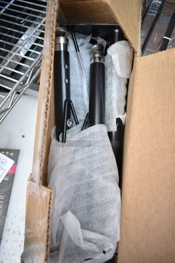 BRAND NEW SCRATCH AND DENT! Box of 4 5477768 Black Metal Legs.  - Image 4 of 6
