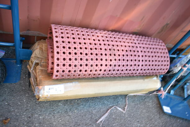 3 BRAND NEW SCRATCH AND DENT! Floor Mats Including Choice 844CBREDSTRE 3' x 5' Red Rubber Straight Edge Grease-Resistant Anti-Fatigue Floor Mat, 3/4" Thick. 3 Times Your Bid! - Image 2 of 4