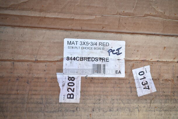 3 BRAND NEW SCRATCH AND DENT! Floor Mats Including Choice 844CBREDSTRE 3' x 5' Red Rubber Straight Edge Grease-Resistant Anti-Fatigue Floor Mat, 3/4" Thick. 3 Times Your Bid! - Image 4 of 4