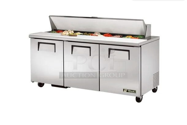 Excellent Shape! True TSSU-72-18 72" TSSU Series Sandwich/Salad Prep Table w/ Refrigerated Base, 115v Tested and Working! - Image 1 of 5