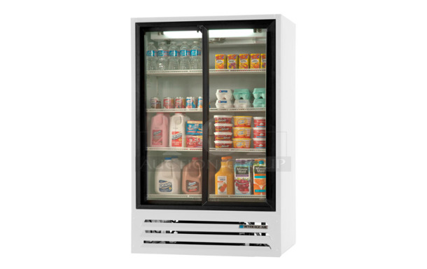 2022 Used Beverage-Air LV17HC-1-W 36" White Refrigerated Sliding Glass Door Merchandiser - Image 1 of 9