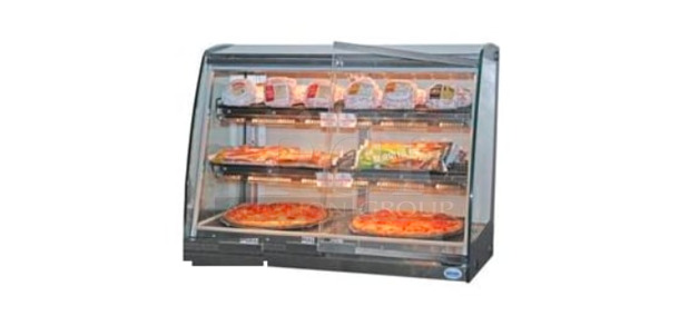 Clean! Used Vendo HFDC00004 35" Dual Service Countertop Heated Display Case - (3) Shelves, 115v Tested and Working - Image 1 of 7