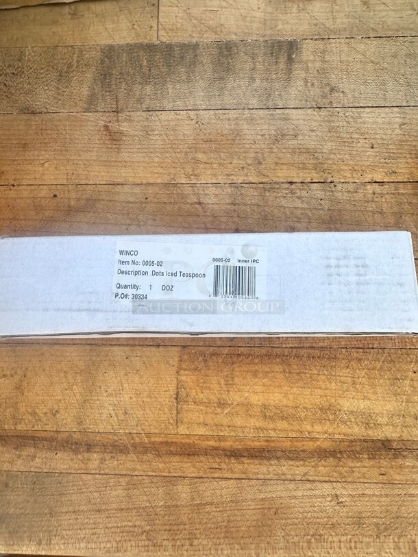 New Winco 0005-02 7 1/8" Iced Tea Spoon with 18/0 Stainless Grade, Dots Pattern 12 Per Box - Image 1 of 6