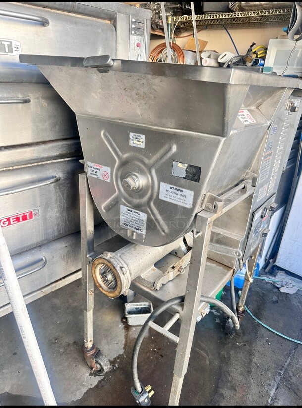 Excellent! Hollymatic 175 Commercial Heavy Duty 175 Mixer Meat Grinder 5 HP 220 Volt 3 Phase Tested and Working - Image 1 of 11