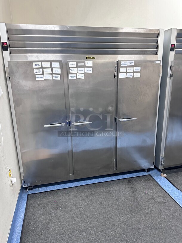 Traulsen G31010 77 inch G Series Solid Door Reach-In Freezer with Left / Right / Right Hinged Doors 115 Volt Tested and Working! - Image 1 of 7