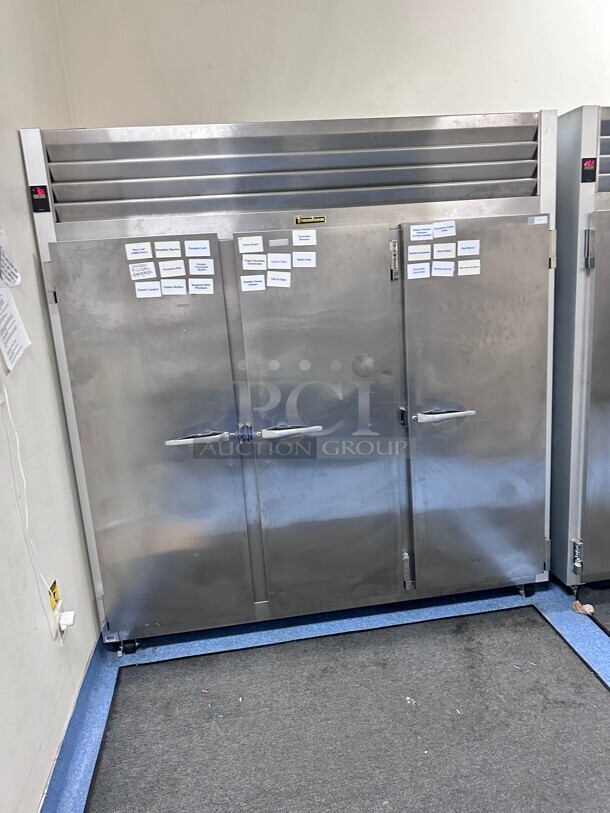 Traulsen G31010 77 inch G Series Solid Door Reach-In Freezer with Left / Right / Right Hinged Doors 115 Volt Tested and Working! - Image 2 of 7