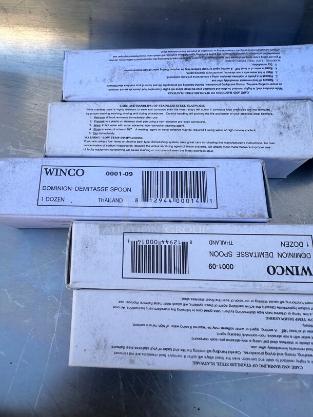 New Winco 12-Piece Dominion Demitasse Spoon Set, 18-0 Stainless Steel, Silver - Image 1 of 3
