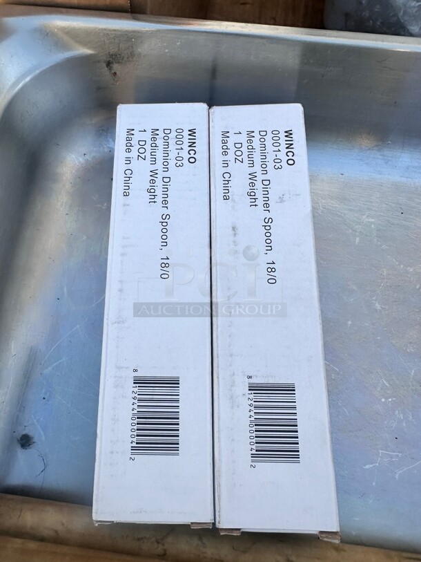 New! Winco 0001-03 Dominion Medium Weight Stainless Steel Dinner Spoon 7" - 1 doz - Image 2 of 2