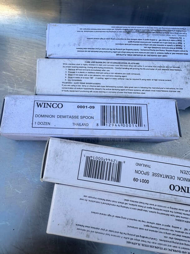 New Winco 12-Piece Dominion Demitasse Spoon Set, 18-0 Stainless Steel, Silver - Image 3 of 3