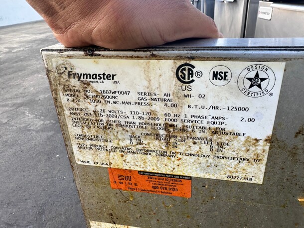 Frymaster SCFHD260G Gas Fryer - (2) 80 lb Vats, Floor Model, Natural Gas With Filtration System Tested and Working! - Image 7 of 8