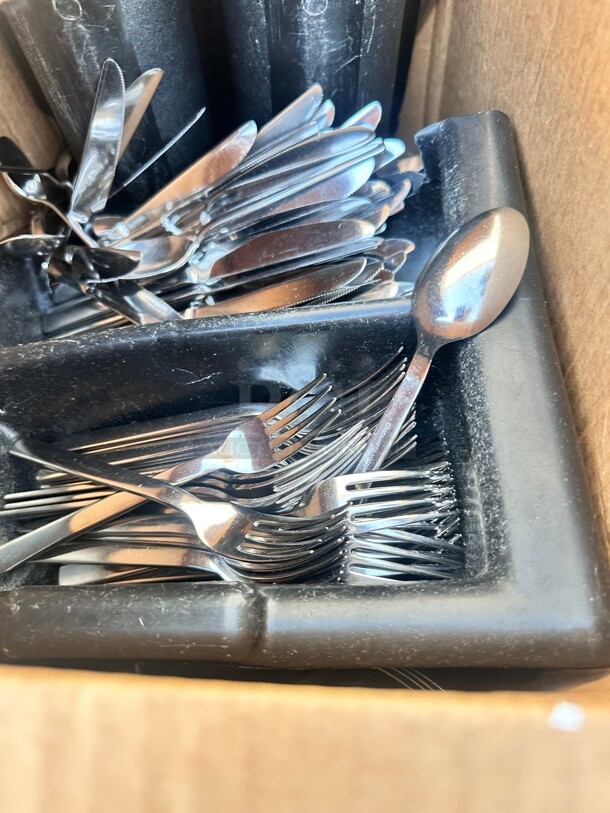 One Lot Of Forks and Knife With Holder  - Image 1 of 4