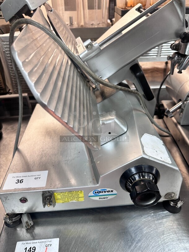 Univex Duro Commercial Meat Slicer With Blade Sharpener 115 Volt NSF - Image 1 of 6