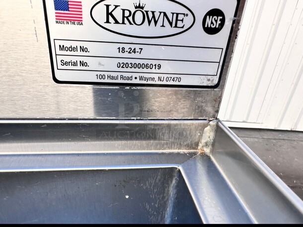 Clean! Used Krowne Metal 18-24-7 Silver Series 24" Ice Bin with Cold Plate - Image 6 of 6