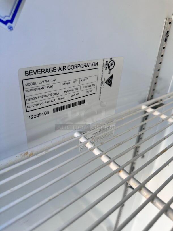 2022 Used Beverage-Air LV17HC-1-W 36" White Refrigerated Sliding Glass Door Merchandiser - Image 7 of 9