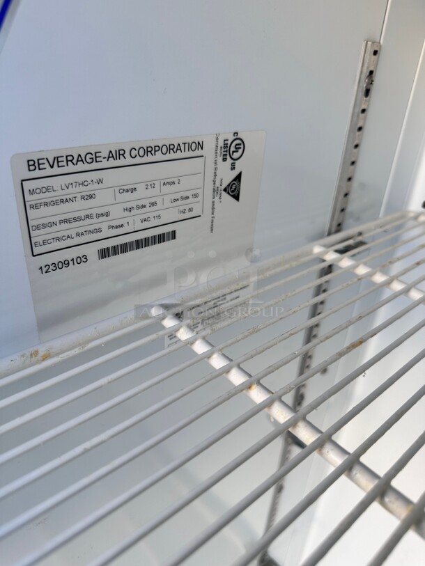 2022 Used Beverage-Air LV17HC-1-W 36" White Refrigerated Sliding Glass Door Merchandiser - Image 8 of 9