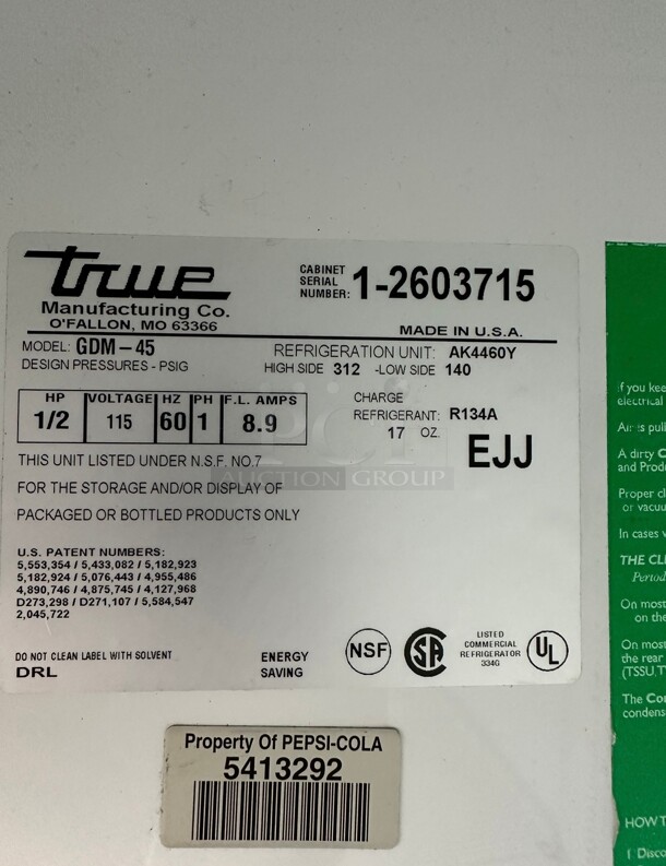 Excellent Condition!  Used True GDM-45 52"  Refrigerated Sliding Glass Door Merchandiser 115 Volt Tested and Working - Image 3 of 5