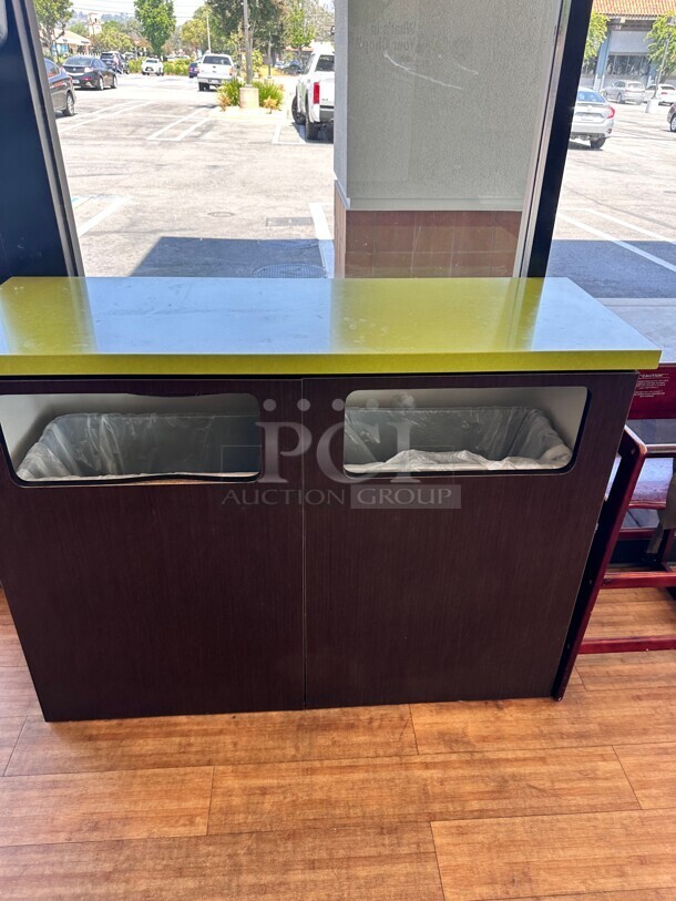 Double Cabinet Style Trash Receptacle - Image 3 of 6