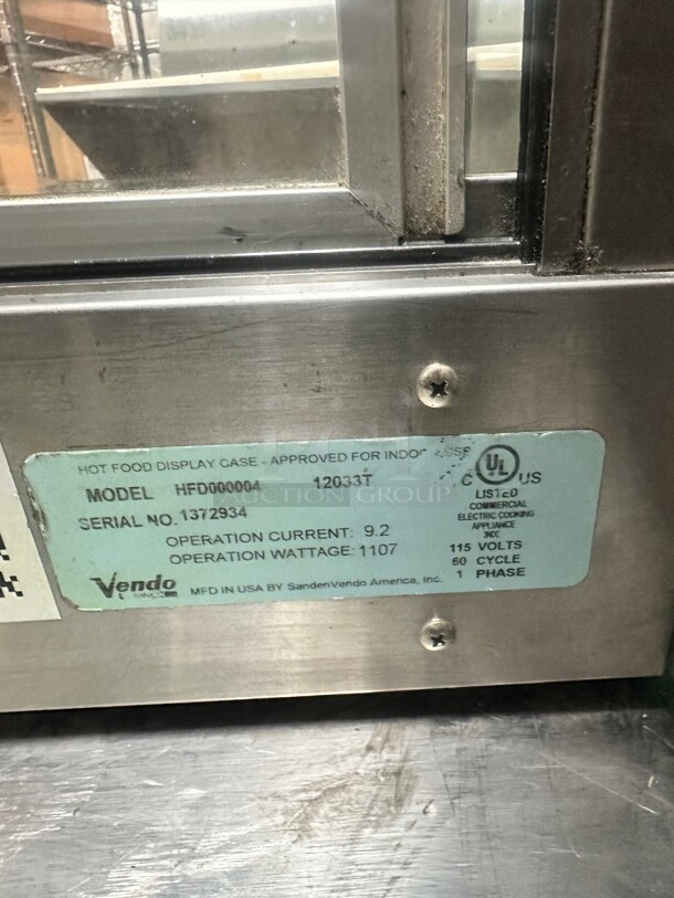 Clean! Used Vendo HFDC00004 35" Dual Service Countertop Heated Display Case - (3) Shelves, 115v Tested and Working - Image 6 of 7