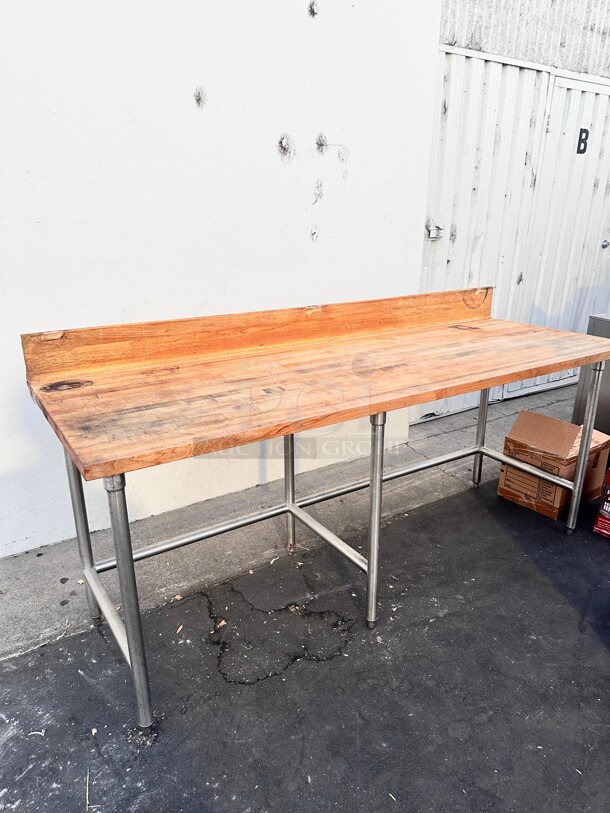 Commercial Bakery Wooden Table 
84"x30"x42" - Image 1 of 8