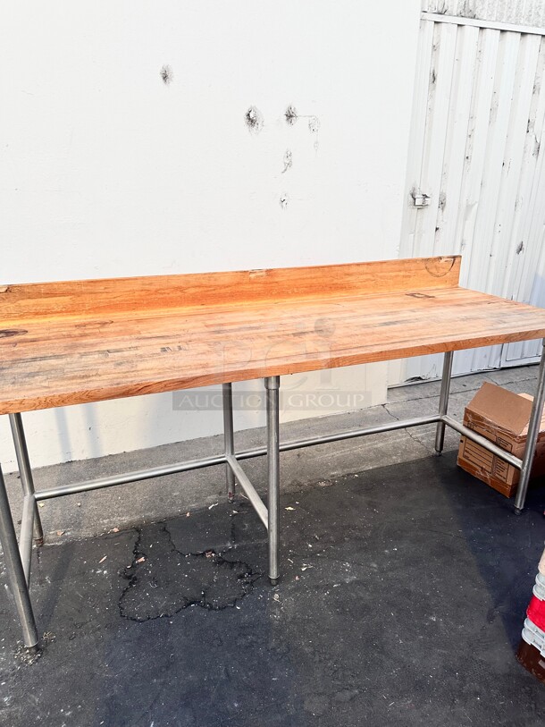 Commercial Bakery Wooden Table 
84"x30"x42" - Image 2 of 8