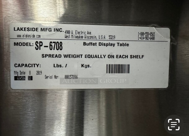 2020 Lakeside 60 in. Cold Food Table Refrigerator with Sneeze Guard and Buffet Tray Slide in Stainless-Steel 115 Volt Tested and Working - Image 7 of 8