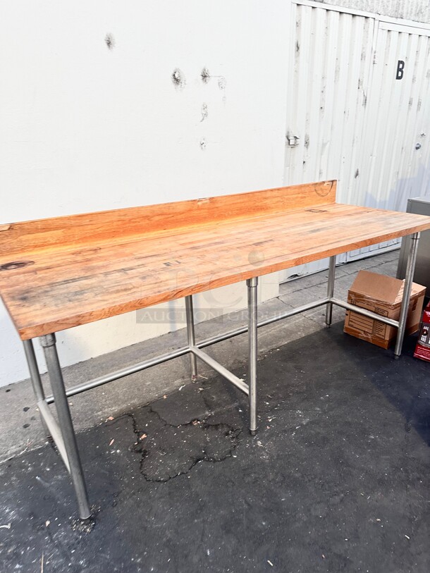Commercial Bakery Wooden Table 
84"x30"x42" - Image 3 of 8