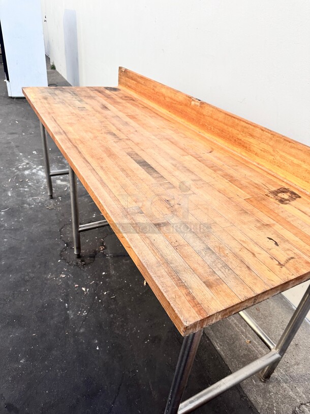 Commercial Bakery Wooden Table 
84"x30"x42" - Image 5 of 8