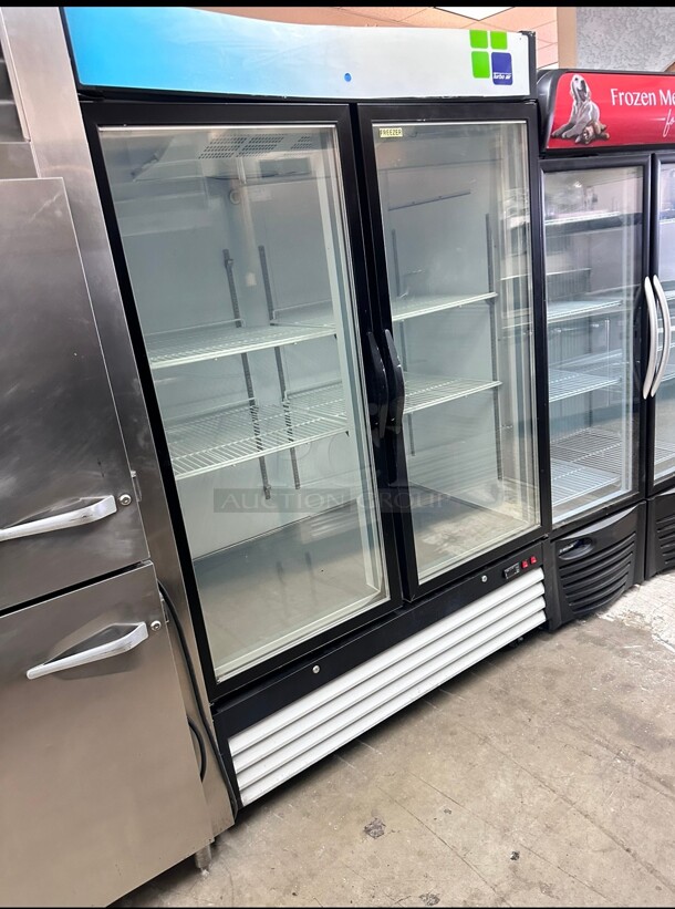New! Polarman HGD-48F 54″ Double Glass Door Commercial Freezer 115 Volt Tested and Working! - Image 1 of 9