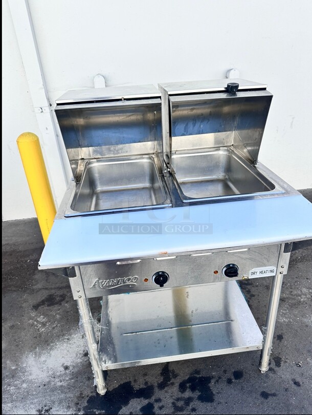 2022 Avantco STE-2S Two Pan Open Well Electric Steam Table with Undershelf - 120V, 1000W Tested and Working - Image 1 of 9