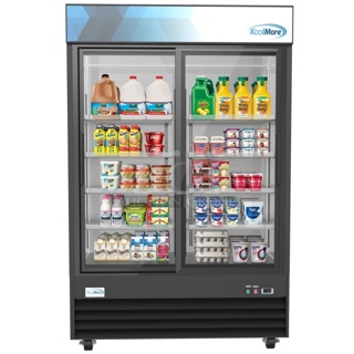 BRAND NEW SCRATCH AND DENT! 2024 KoolMore MDR-2D-GSLD Metal Commercial 2 Door Reach In Cooler Merchandiser w/ Poly Coated Racks. 115 Volts, 1 Phase. Tested and Working!