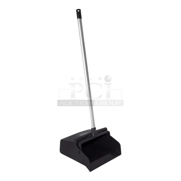 5 BRAND NEW SCRATCH AND DENT! Spartan 361410EC 12" Black Upright Dustpan with 30" Aluminum Handle. 5 Times Your Bid!  - Image 1 of 7