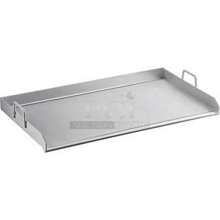 BRAND NEW SCRATCH AND DENT! Backyard Pro 554BPGRIDFL 32" x 16" Stainless Steel Griddle Plate with 2 1/4" Splash Guard and Handles
