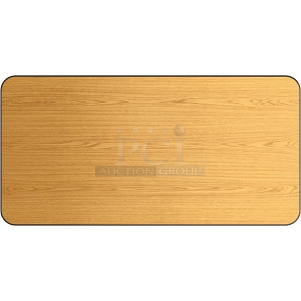 BRAND NEW SCRATCH AND DENT!  Lancaster Table & Seating 3493060T 30" x 60" Laminated Rectangular Table Top - Reversible Walnut / Oak - Image 1 of 3