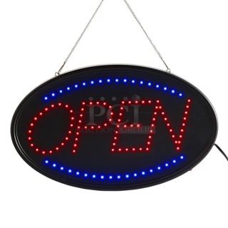 BRAND NEW SCRATCH AND DENT! Choice 466OPECONOVL 23" x 13" LED Oval Open Sign with Two Display Modes