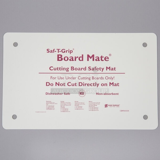 6 BRAND NEW SCRATCH AND DENT! San Jamar CBM1016 Saf-T-Grip Board-Mate 16" x 10" White Cutting Board Mat. 6 Times Your Bid!  - Image 1 of 4